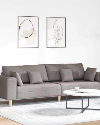 Stof Sofa Med Pude Gråbrun 208 Stof på Afbetaling