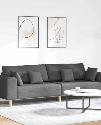 Stof Sofa Med Pude Mørkegrå 208 Stof på Afbetaling