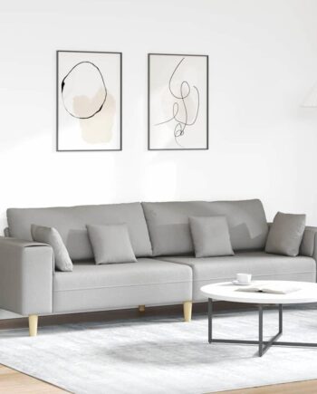 Stof Sofa Med Pude Skygrå 208 Stof på Afbetaling
