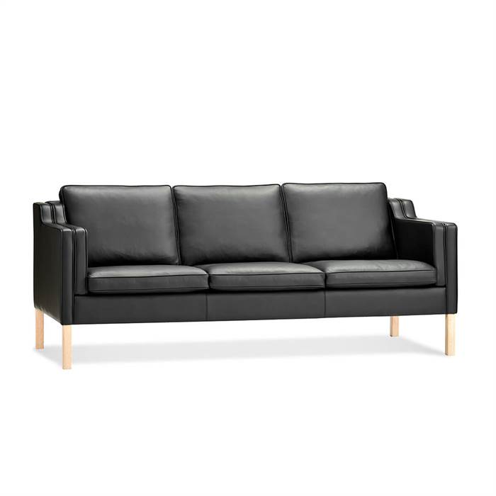 Stouby Eva Pers Sofa Med Sort Læder på Afbetaling