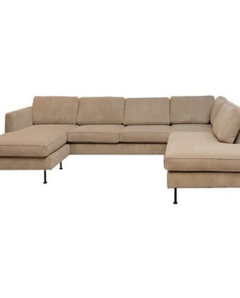 Thy Sofa Chaiselong Open End 305 210 Beige Fløjl Venstrevendt på Afbetaling