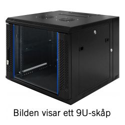 Toten Wall Cabinet 12u 600 600 Glass Door Black Tilbehør Til Computer på Afbetaling