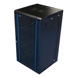 Toten Wall Cabinet 22u 600 600 Glass Door Black Tilbehør Til Computer på Afbetaling