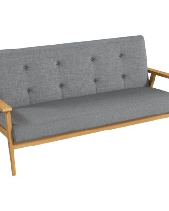 Tre Personers Polstret Sofa Gummitræ 154 Grå på Afbetaling