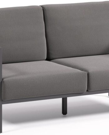 Udendørs Personers Sofa Kave Home Comova Sort Aluminium Med Aftagelige Hynder Genanvendt Crevin Stof på Afbetaling