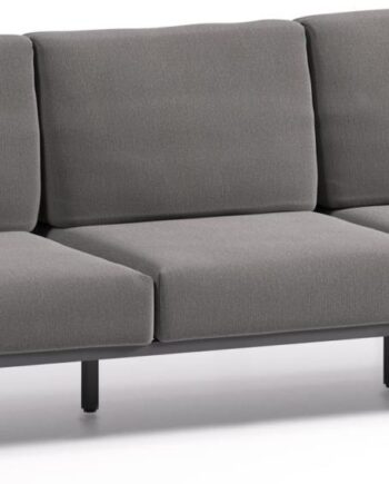 Udendørs Personers Sofa Kave Home Comova Sort Aluminium Vejrbestandig Nordisk Loungesofa Med Oeko Tex Crevin Stof på Afbetaling