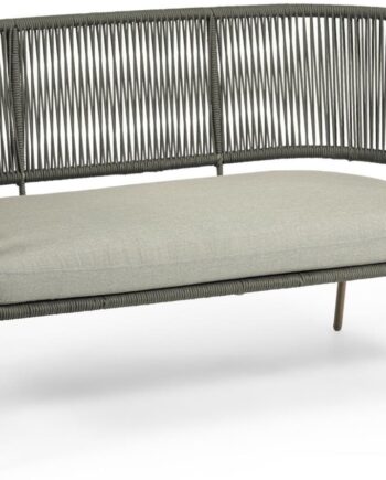 Udendørs Personers Sofa Kave Home Nadin Stål   Håndflettet Reb Grøn L135 B65 H80 på Afbetaling