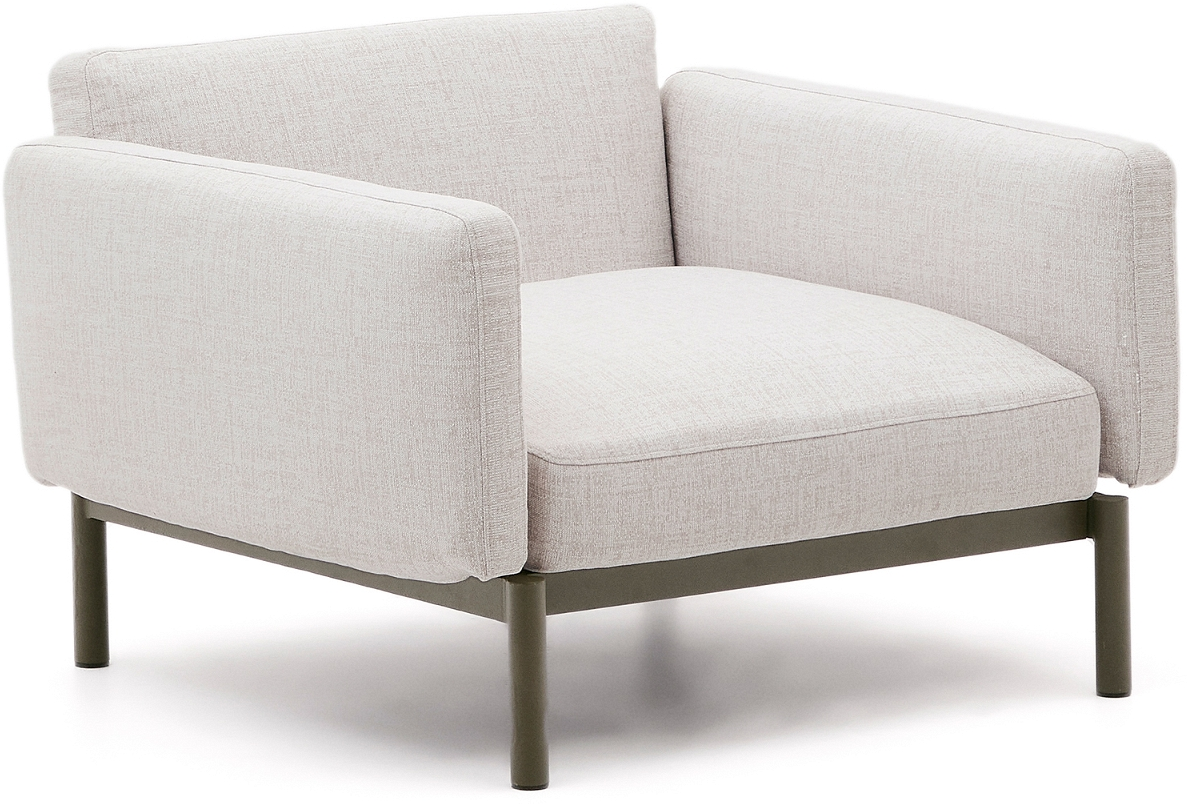 Udendørs Personers Sofa Kave Home Sorells Beige Aluminium Loungesofa 73x113x115 på Afbetaling