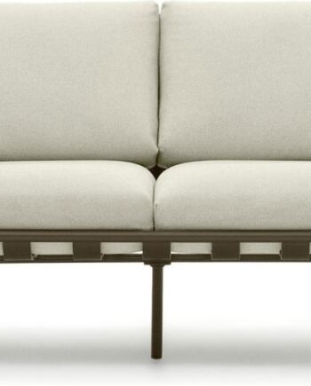 Udendørs Personers Sofa Loungesofa Kave Home Joncols Aluminium Grøn Beige på Afbetaling
