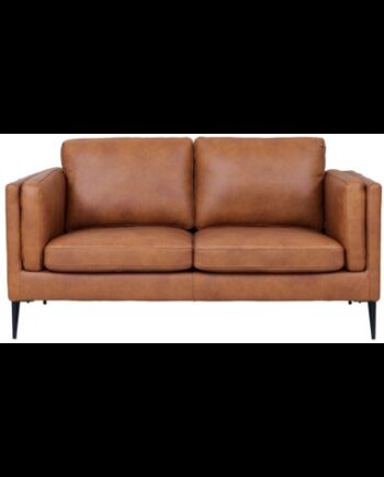 Vale Personers Sofa Metal ægte Læder B157 Sort Cognac på Afbetaling