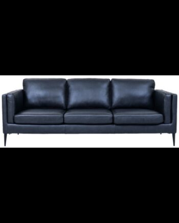 Vale Personers Sofa Metal ægte Læder B220 Sort Sort på Afbetaling