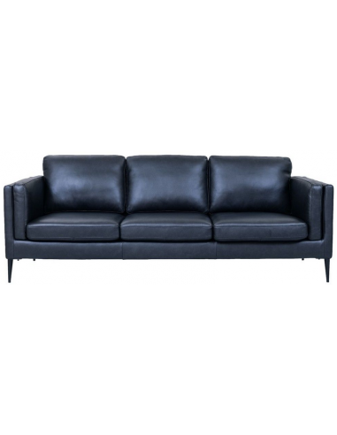 Vale Personers Sofa Metal ægte Læder B220 Sort Sort på Afbetaling