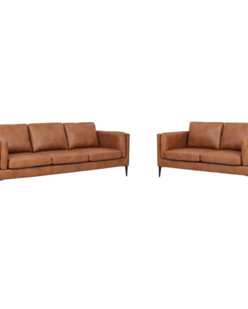 Valencia 2pers Sofa Skarp Pris Cognac Læder på Afbetaling