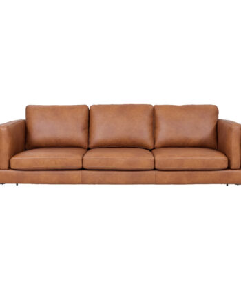 Valencia 3pers Sofa Cognac Læder 340454 på Afbetaling