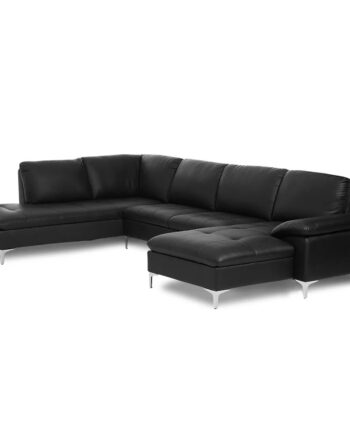 Valencia Sofa Sort Læder på Afbetaling