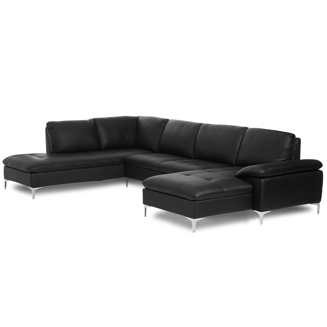 Valencia Sofa Sort Læder på Afbetaling