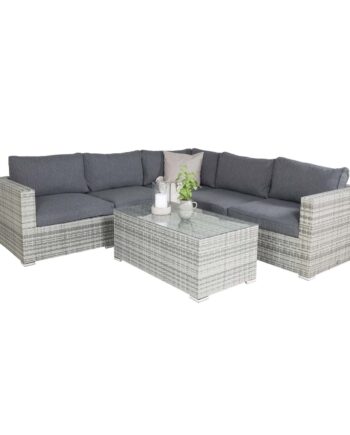 Venture Design Amazon Modul Sofa Havesæt   Grå Hynder Grå Rattan Aluminium på Afbetaling