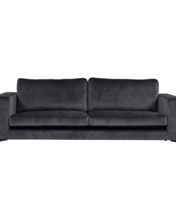 Venture Design Bolero Pers Sofa Mørkegrå Velour Sort Metal på Afbetaling