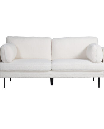 Venture Design Boom Pers Sofa Hvid Bamsestof Polyester Sort Metal på Afbetaling