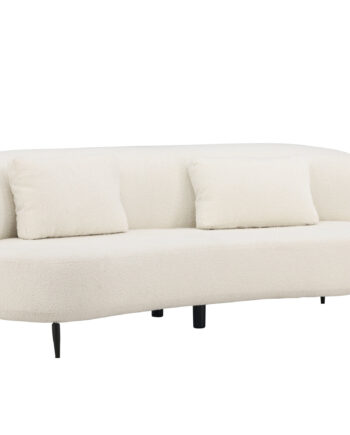 Venture Design Luna Pers Sofa Hvid Boucl Stof Sort Metal på Afbetaling