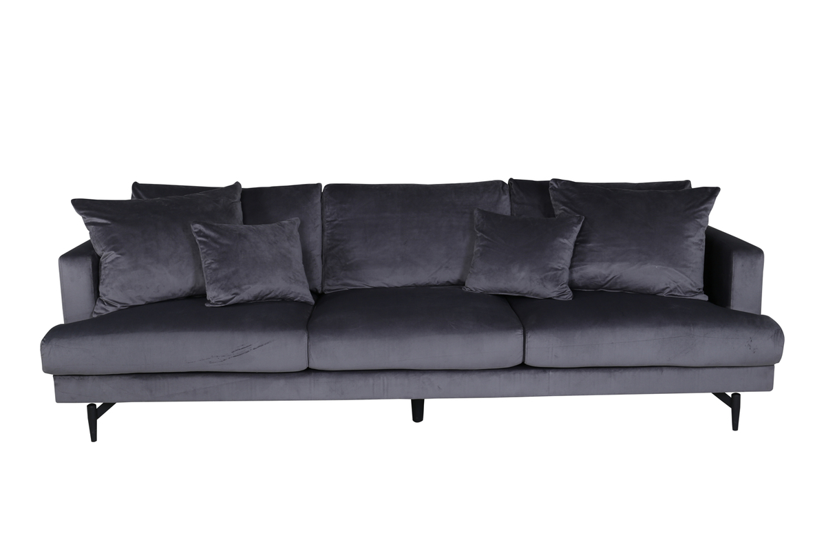 Venture Design Sofia Pers Sofa Mørkegrå Fløjl Sort Stål på Afbetaling