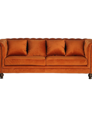 Venture Design Velvet Pers Sofa Orange Velour Træ på Afbetaling