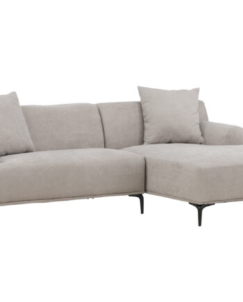 Venture Design Viskan Sofa Chaiselong Lysegrå Polyester Mat Sort Metal på Afbetaling