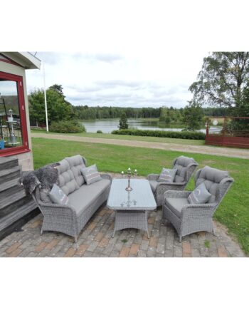 Venture Design Washington Sofa Havesæt   Grå Hynder Grå Rattan på Afbetaling