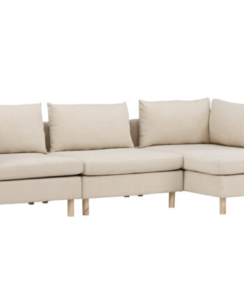 Venture Design Zero Pers Sofa Chaiselong Beige Polyester Natur Gummitræ på Afbetaling