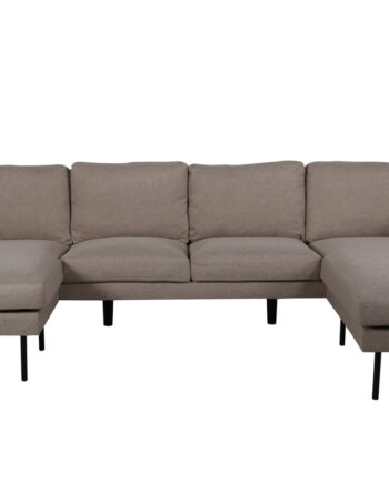 Venture Design Zoom Sofa Brun Polyester Sort Stål på Afbetaling