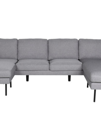 Venture Design Zoom Sofa Grå Polyester Sort Stål på Afbetaling