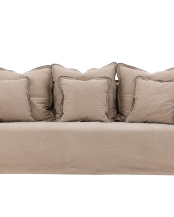 Vind Collection Oskarshamn Pers Sofa Beige Brun Stof Birketræ på Afbetaling