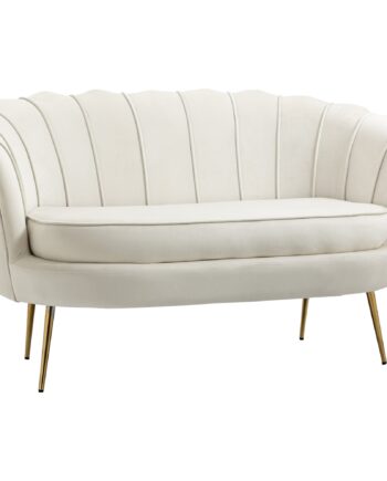 Vintage Personers Sofa Polstrede Møbler Fløjlslook Til 150 Creme Guld på Afbetaling