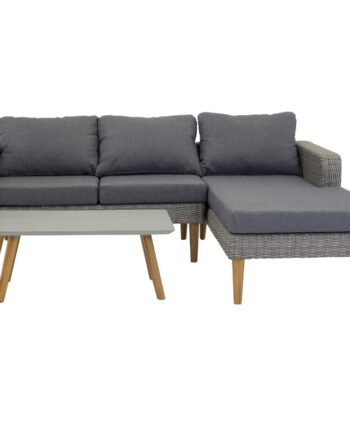 Vodice Sofa Med Bord Akacietræ Polyrattan Til Haven på Afbetaling
