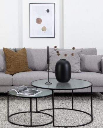 Warden Sofa Personers Lysegrå Polyester Stof på Afbetaling