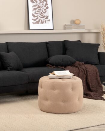 Warden Sofa Personers Sort Polyester Stof på Afbetaling