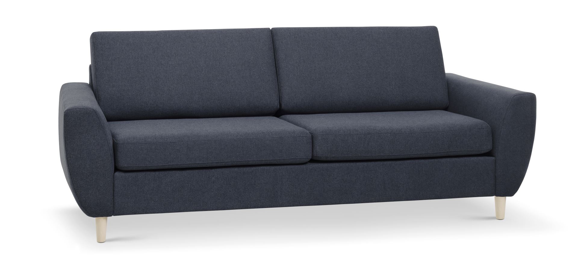 Wendy Pers Sofa Blå Polyester Stof Natur Træ på Afbetaling