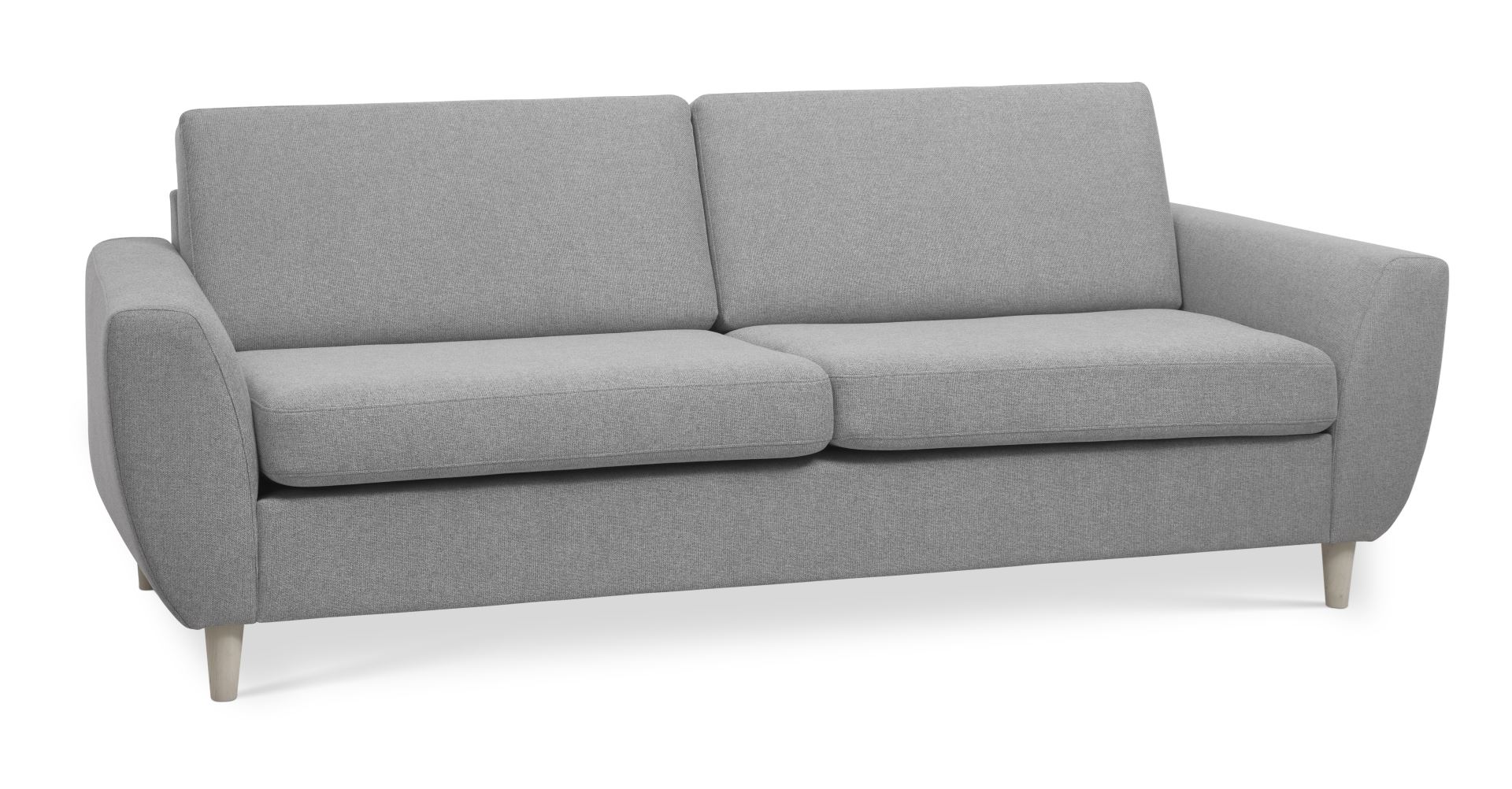Wendy Pers Sofa Grå Polyester Stof Natur Træ på Afbetaling