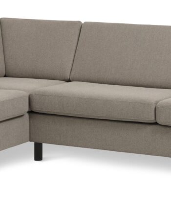Wendy Set Left Sofa Chaiselong Antelope Beige Polyester Stof Sort Træ på Afbetaling