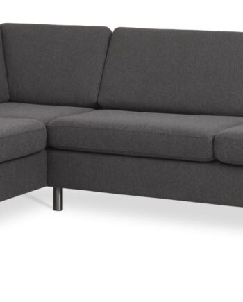 Wendy Set Left Sofa Chaiselong Antracitgrå Polyester Stof Børstet Aluminium på Afbetaling