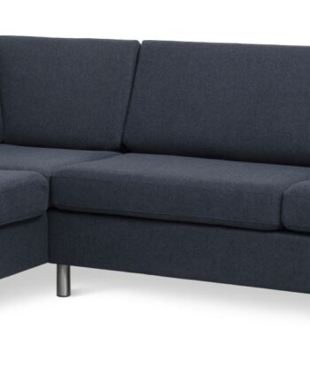 Wendy Set Left Sofa Chaiselong Blå Polyester Stof Børstet Aluminium på Afbetaling