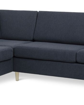 Wendy Set Left Sofa Chaiselong Blå Polyester Stof Natur Træ på Afbetaling