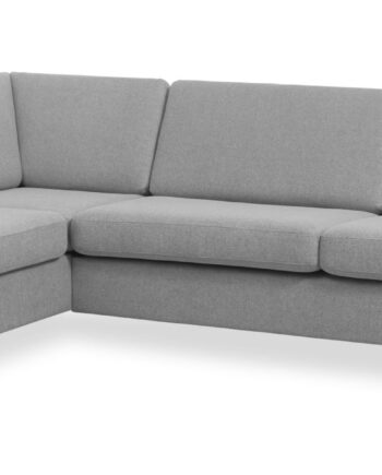 Wendy Set Left Sofa Chaiselong Grå Polyester Stof Sort Træ på Afbetaling