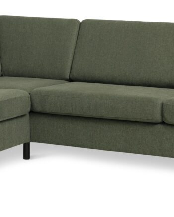 Wendy Set Left Sofa Chaiselong Vinter Mosgrøn Polyester Stof Sort Træ på Afbetaling