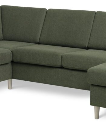 Wendy Set Left Sofa Chaiselong Vinter Mosgrønt Polyester Stof Natur Træ på Afbetaling