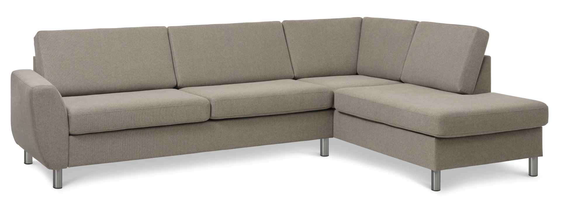 Wendy Set Right Sofa Chaiselong Antelope Beige Polyester Stof Børstet Aluminium på Afbetaling