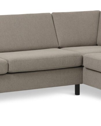 Wendy Set Right Sofa Chaiselong Antelope Beige Polyester Stof Sort Træ på Afbetaling
