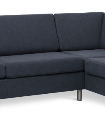 Wendy Set Right Sofa Chaiselong Blå Polyester Stof Børstet Aluminium på Afbetaling