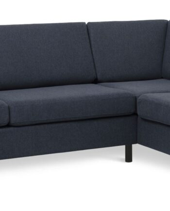 Wendy Set Right Sofa Chaiselong Blå Polyester Stof Sort Træ på Afbetaling