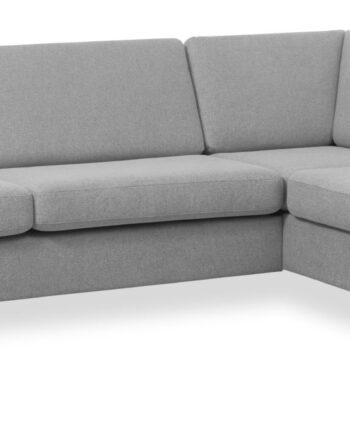 Wendy Set Right Sofa Chaiselong Grå Polyester Stof Sort Træ på Afbetaling